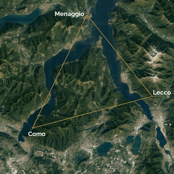 map Como, Menaggio and Lecco